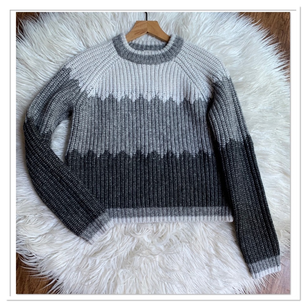Aritzia Wilfred Free Knit Sweater Alpaca Wool Blend Gray Size Extra Small